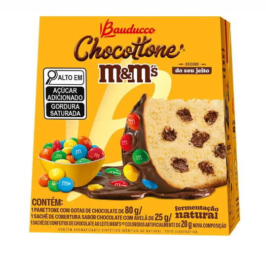 Mini Chocottone M&M's Bauducco 80g | 24 unidades