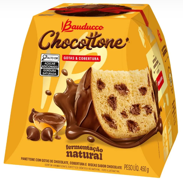 Chocottone Gotas & Cobertura Bauducco 450g | 18 unidades